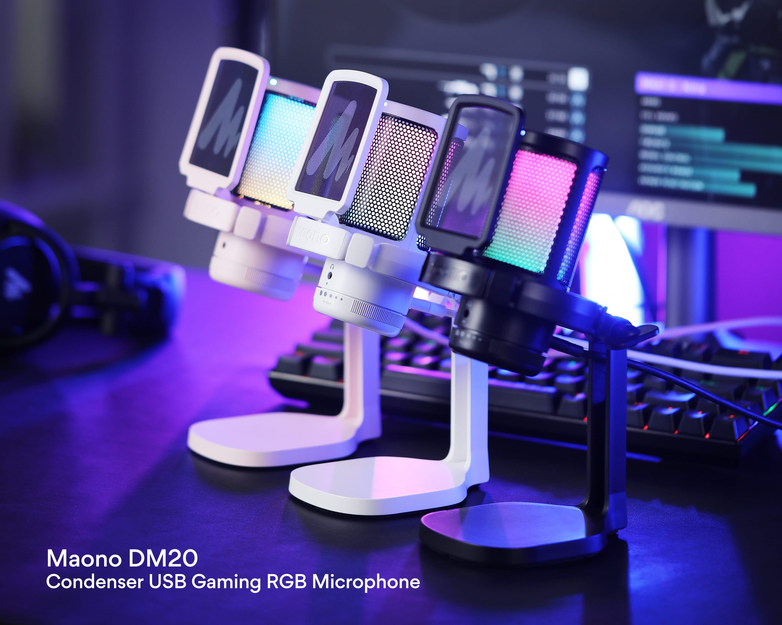 Maono DM20 Condenser USB Gaming RGB Microphone