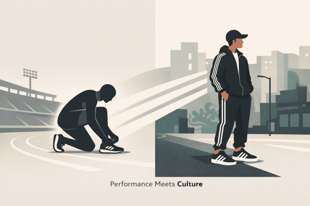 Performance and culture intertwine in this urban scene, embodying the brand's ethos.