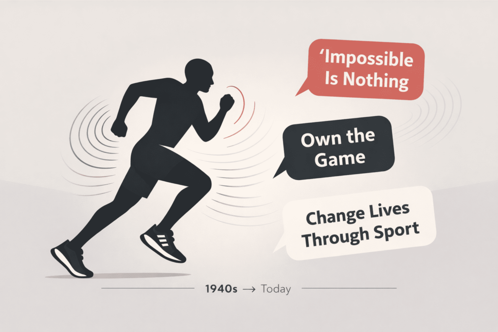 Motivational running silhouette with inspirational sports message.