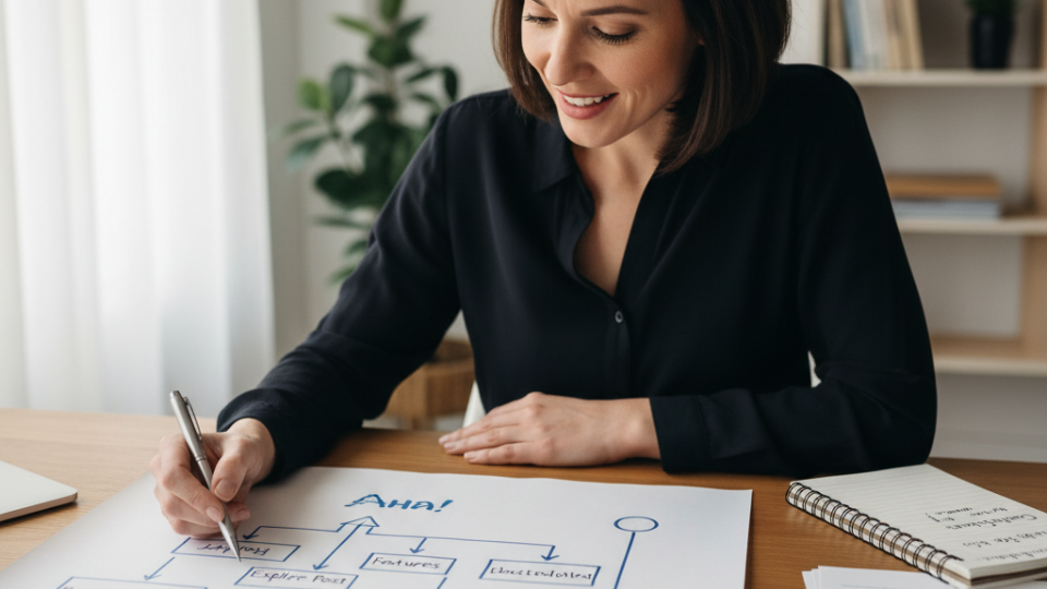 How PR drives website traffic secrets behind it planning with businesswoman sketching strategy flowchart