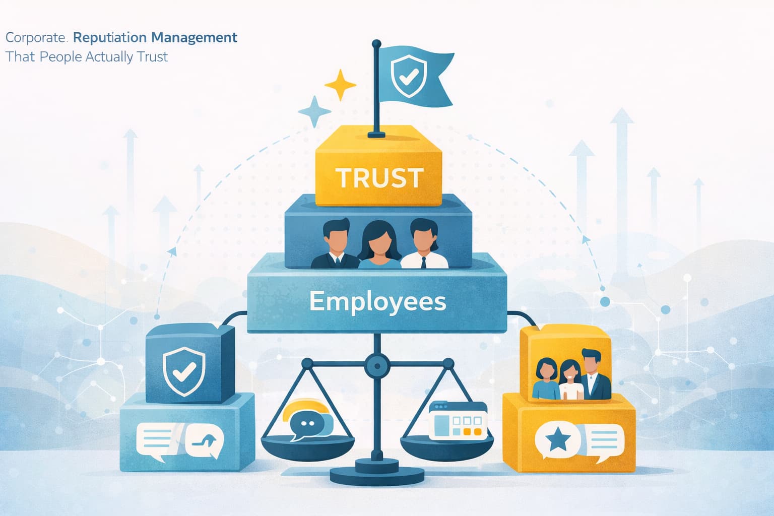 Leveraging employee trust to enhance corporate reputation and public perception.