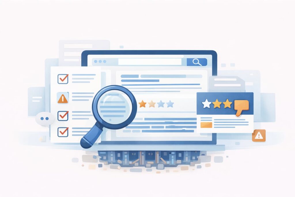 Visualization of the comprehensive business reputation repair process, highlighting online reviews, customer feedback, and data analytics.