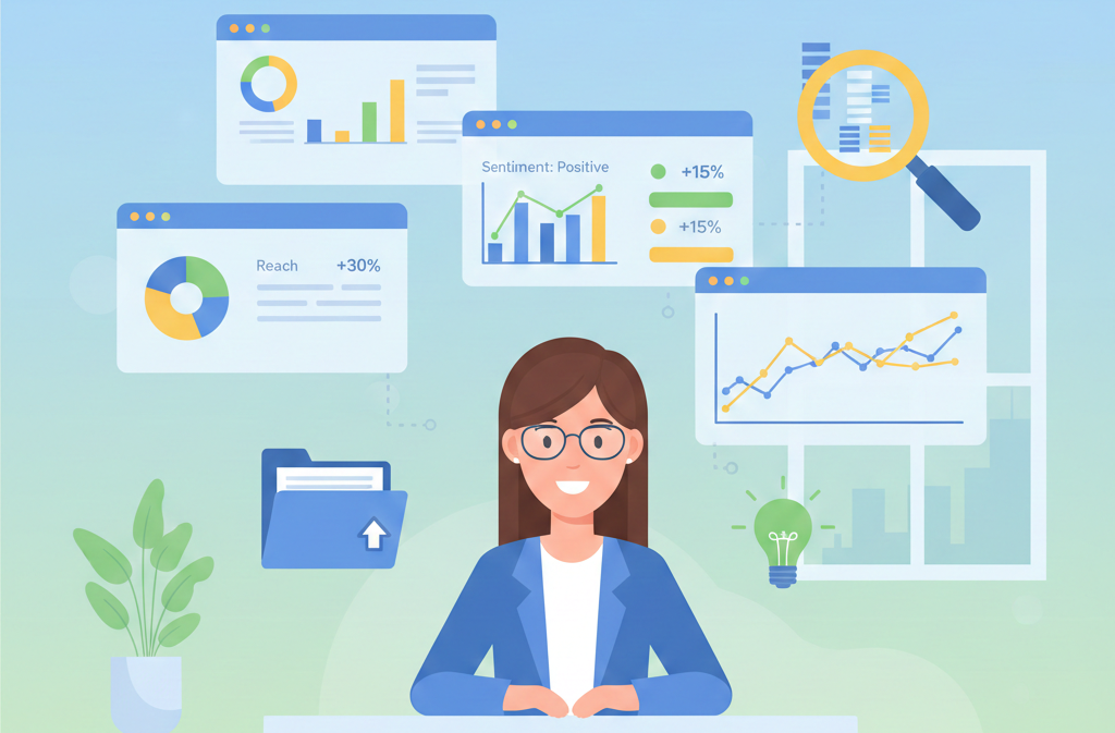 Studying PR performance visuals to identify opportunities and gain actionable insights from PR reports for stronger marketing initiatives.